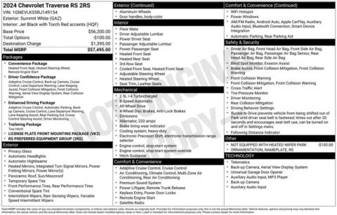 Photos of 2024 Chevrolet Traverse RS for sale in Plattsmouth, NE at Gregg Young of Plattsmouth