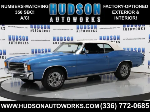 Blue 1972 Chevrolet Chevelle Malibu Convertible for sale in Greensboro, NC