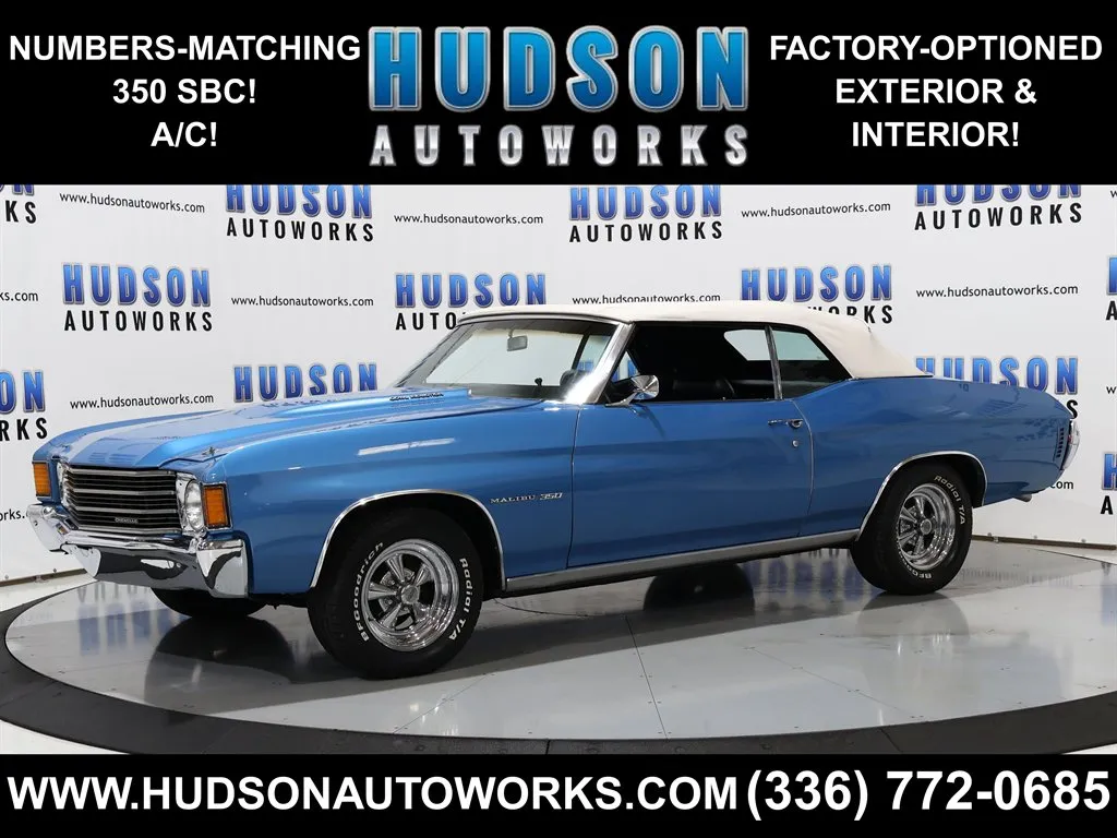 Blue 1972 Chevrolet Chevelle Malibu Convertible for sale in Greensboro, NC