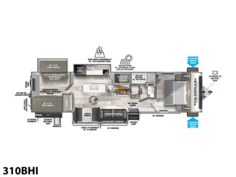 Photos of 2023 Forest River Wildwood HERITAGE GLEN 310BHI for sale in Valley View, TX at Liberty Trail RV - Denton