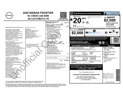 Photos of 2020 Nissan Frontier SV for sale in Greer, SC at Northside Auto Sales