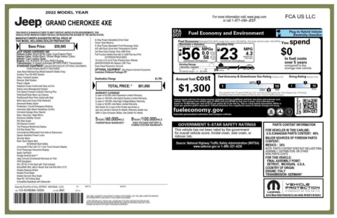 Photos of 2022 Jeep Grand Cherokee 4xe BASE for sale in Greer, SC at Northside Auto Sales