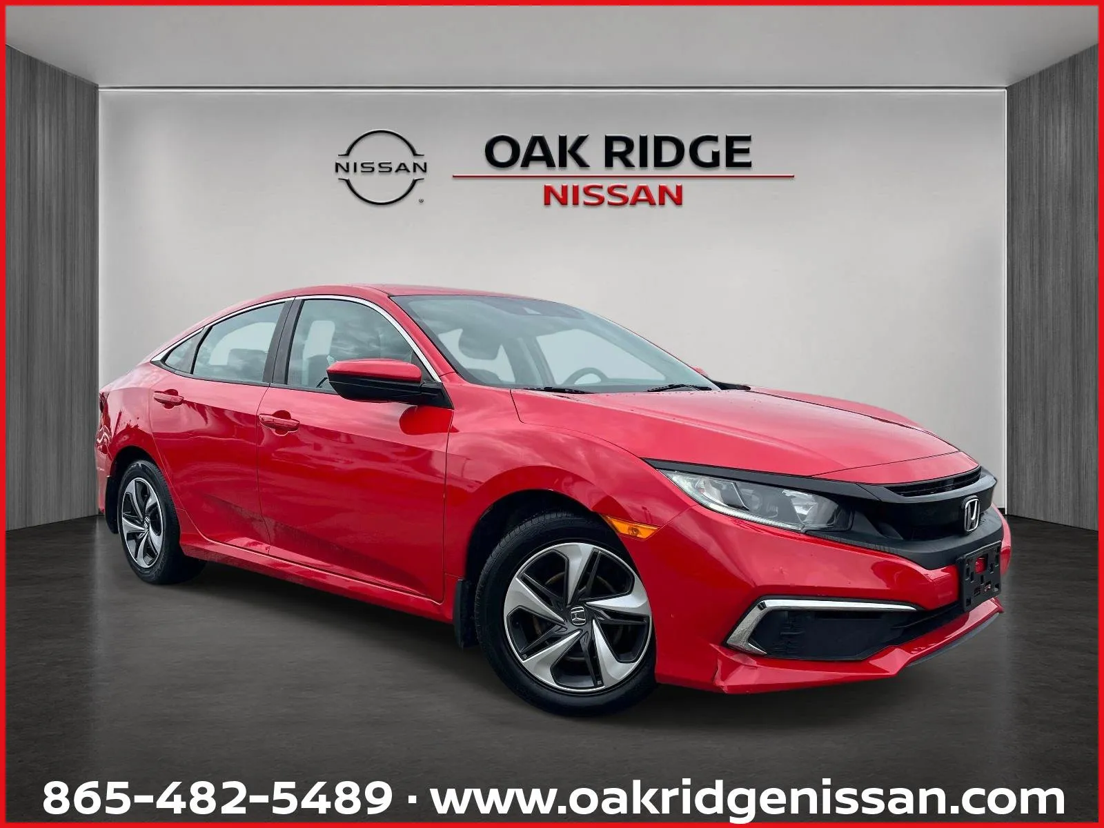 Red 2020 HONDA CIVIC LX for sale in Oak Ridge, TN