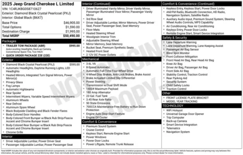 Photos of 2025 Jeep Grand Cherokee L Limited for sale in Atlantic, IA at Gregg Young Chrysler Dodge Jeep Ram of Atlantic