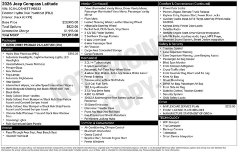 Photos of 2026 Jeep Compass Latitude for sale in Atlantic, IA at Gregg Young Chrysler Dodge Jeep Ram of Atlantic