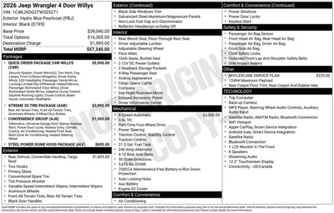 Photos of 2026 Jeep Wrangler Willys for sale in Atlantic, IA at Gregg Young Chrysler Dodge Jeep Ram of Atlantic