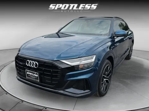 Blue 2020 Audi Q8 quattro Premium Plus 55 TFSI for sale in San Antonio, TX