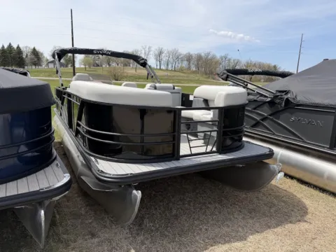 Another view of 2026 SYLVAN MIRAGE 822 PARTY FISH 115HP BUNK TRAILER for sale in Fargo, ND at McLaughlin's RV and Marine - Fargo