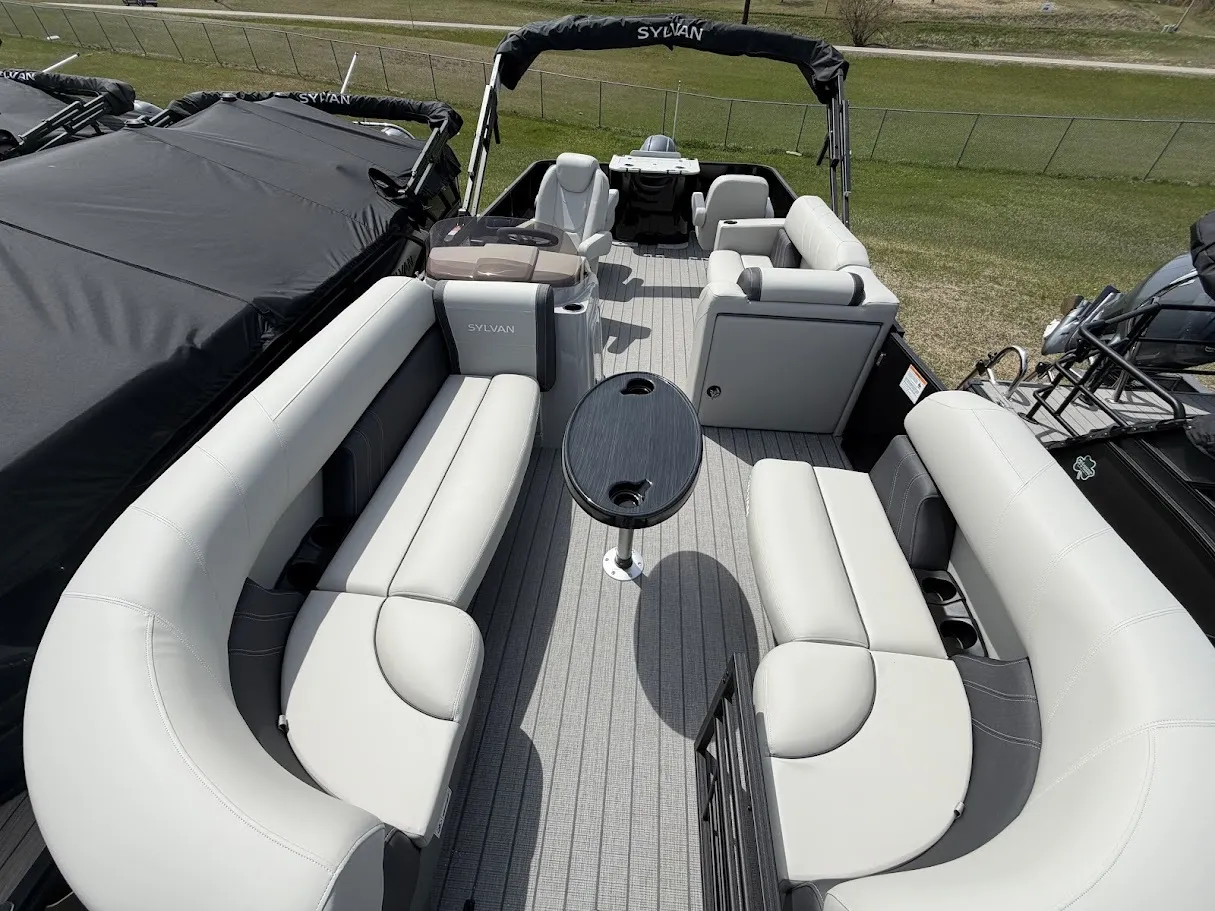 Black 2026 SYLVAN MIRAGE 822 PARTY FISH 115HP TRAILER for sale in Detroit Lakes, MN