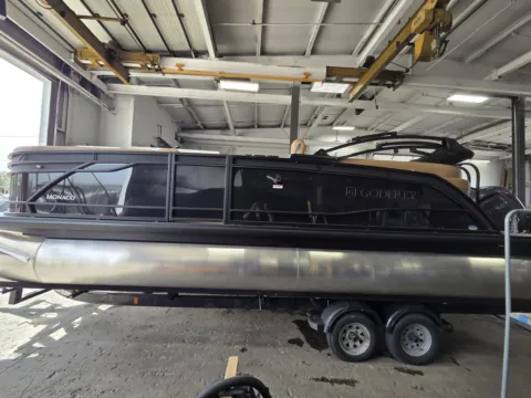 Photos of 2026 GODFREY MONACO 235 SBC TRIPLE 200HP BUNK TRAILER for sale in Fargo, ND at McLaughlin's RV and Marine - Fargo