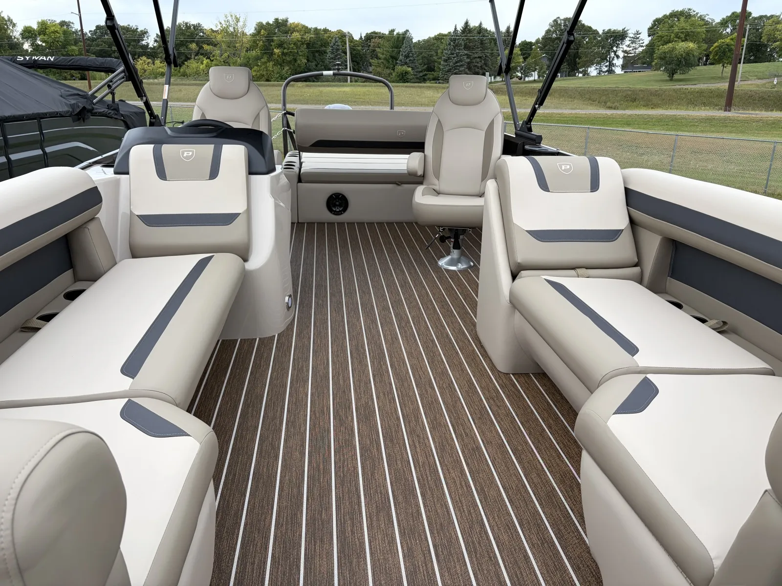 Black 2027 PREMIER SUNSCAPE 220 RL 115HP BUNK TRAILER for sale in Detroit Lakes, MN