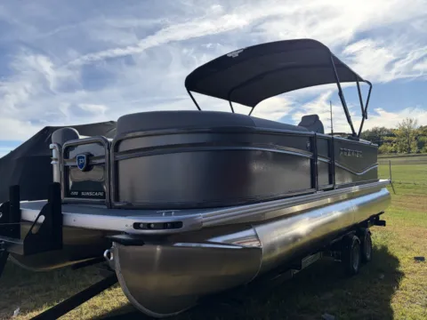 Another view of 2027 PREMIER SUNSCAPE 220 RF PTX TRIPLE 115HP BUNK TRAILER for sale in Detroit Lakes, MN at McLaughlin's RV & Marine - Detroit Lakes