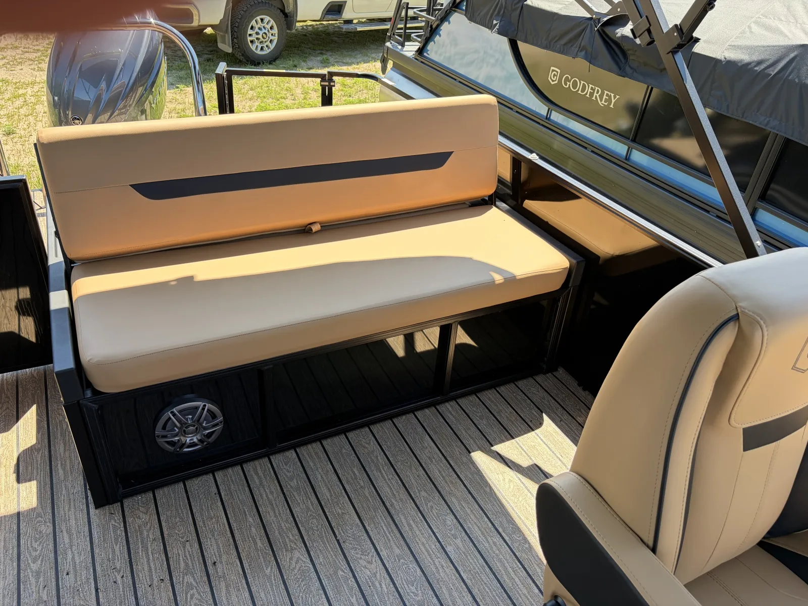 Another view of 2027 GODFREY XPERIENCE 2286 SFLX 150HP BUNK TRAILER for sale in Detroit Lakes, MN at McLaughlin's RV & Marine - Detroit Lakes
