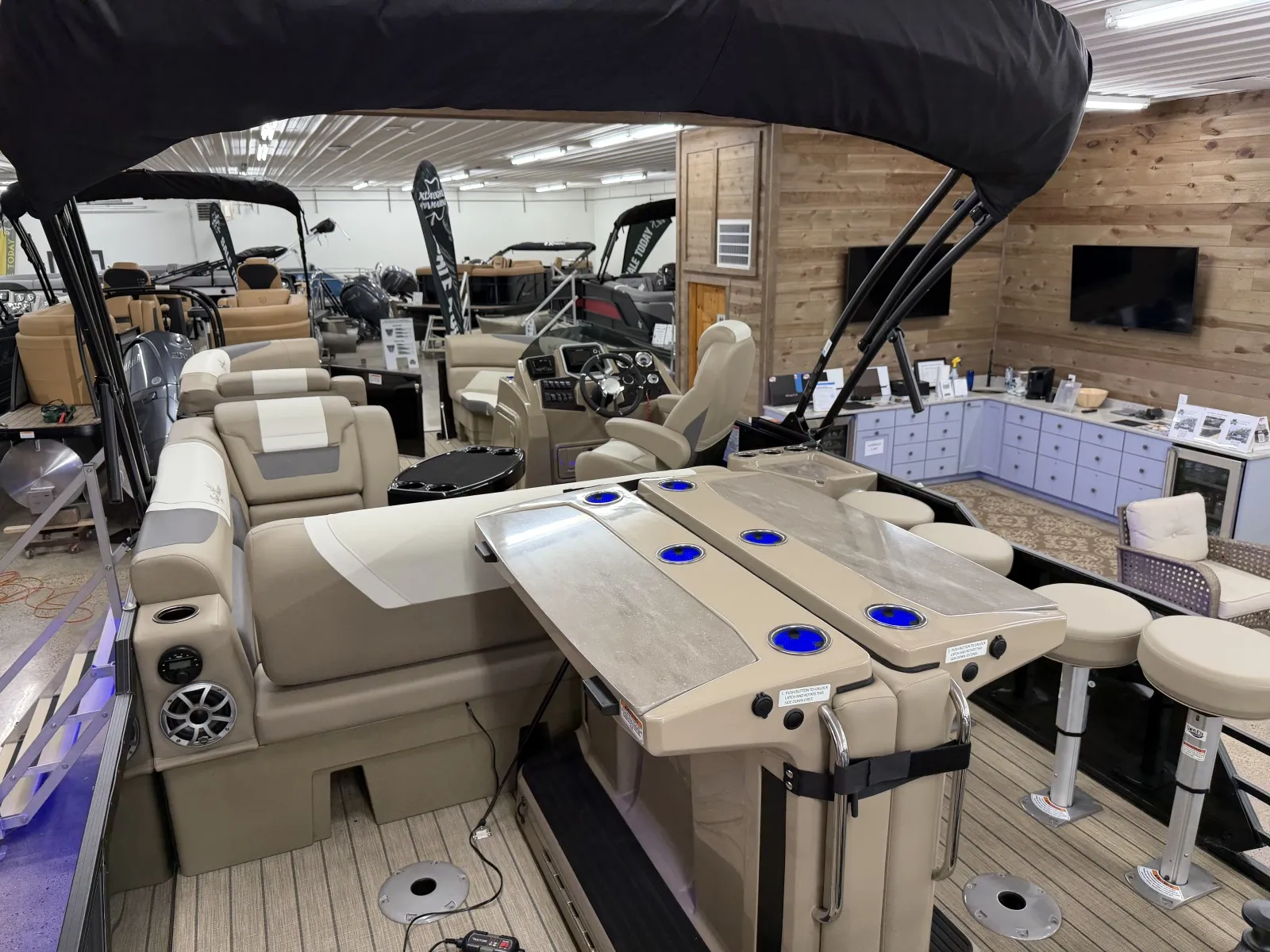 Black 2025 SUNCHASER ECLIPSE 23 SBX BAR TRIPLE 200HP BUNK TRAILER for sale in Brainerd, MN