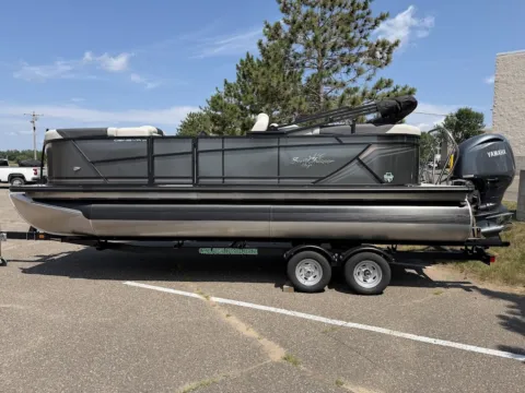 Another view of 2025 SUNCHASER GENEVA 22 LR DH PTS TRIPLE 150HP BUNK TRAILER for sale in Brainerd, MN at McLaughlin's RV & Marine - Brainerd
