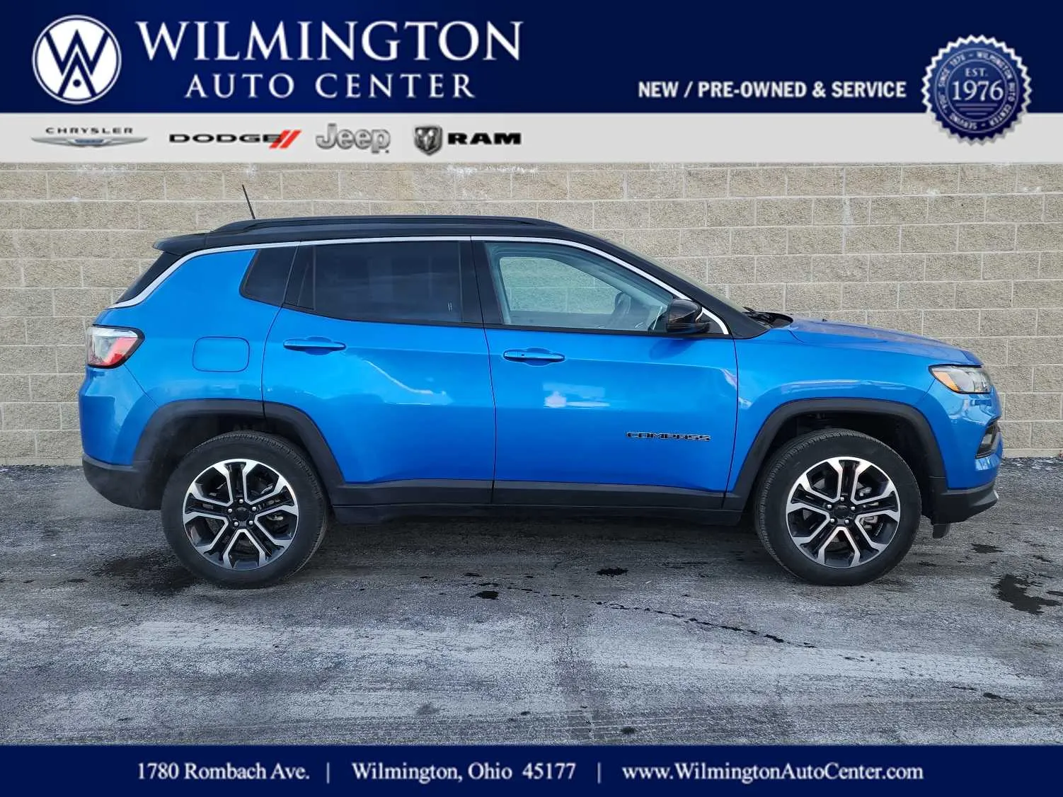 Blue 2022 Jeep Compass Limited for sale in Wilmington, OH