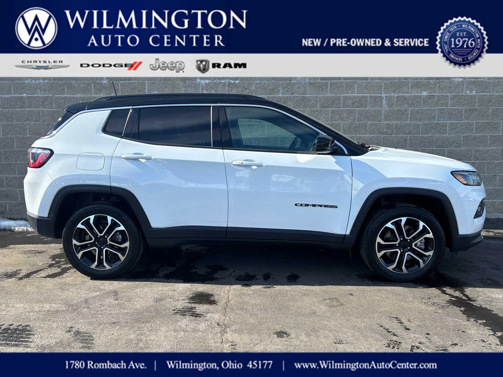 White 2023 Jeep Compass Limited for sale in Wilmington, OH