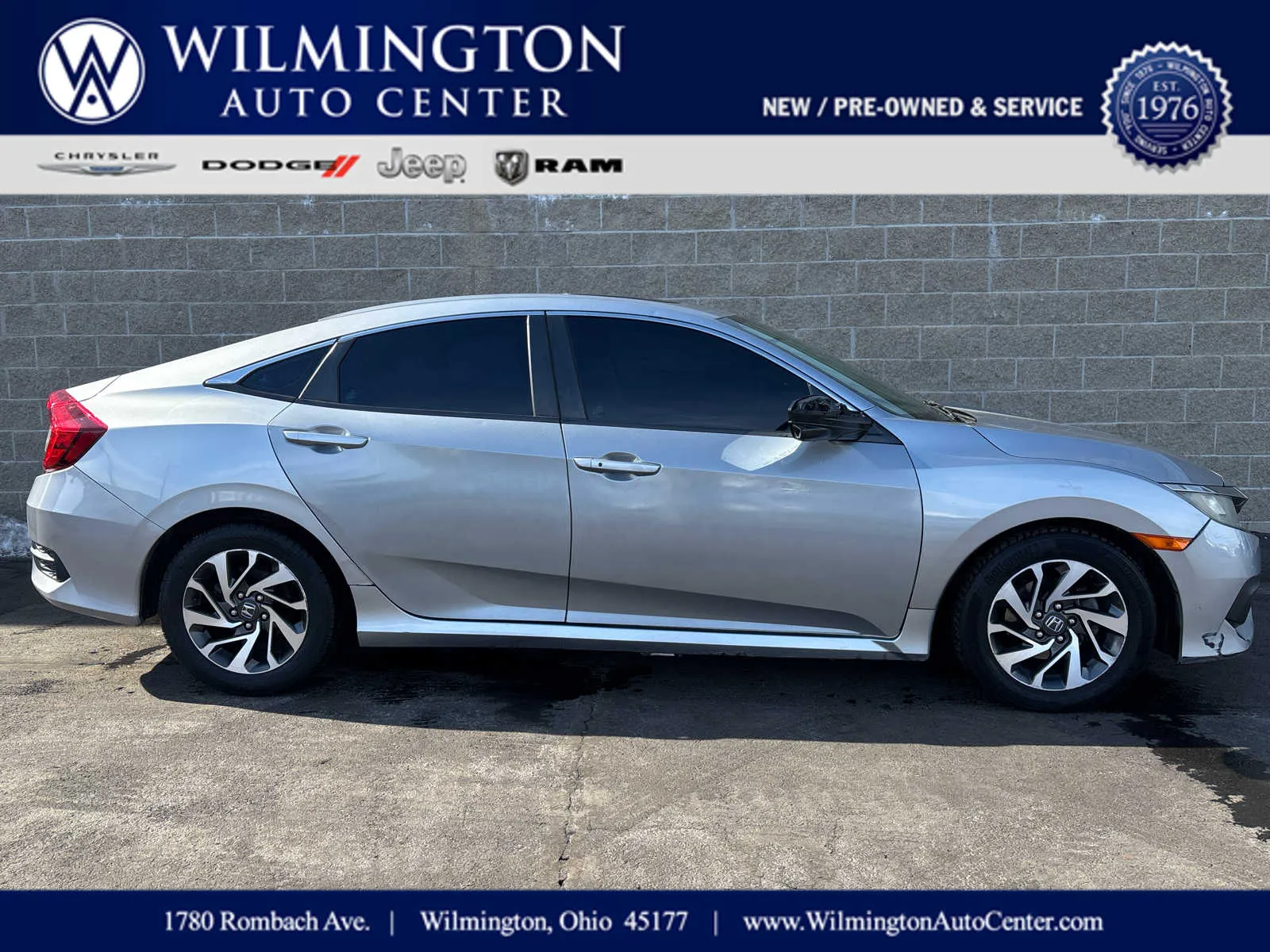 Silver 2016 Honda Civic EX for sale in Wilmington, OH