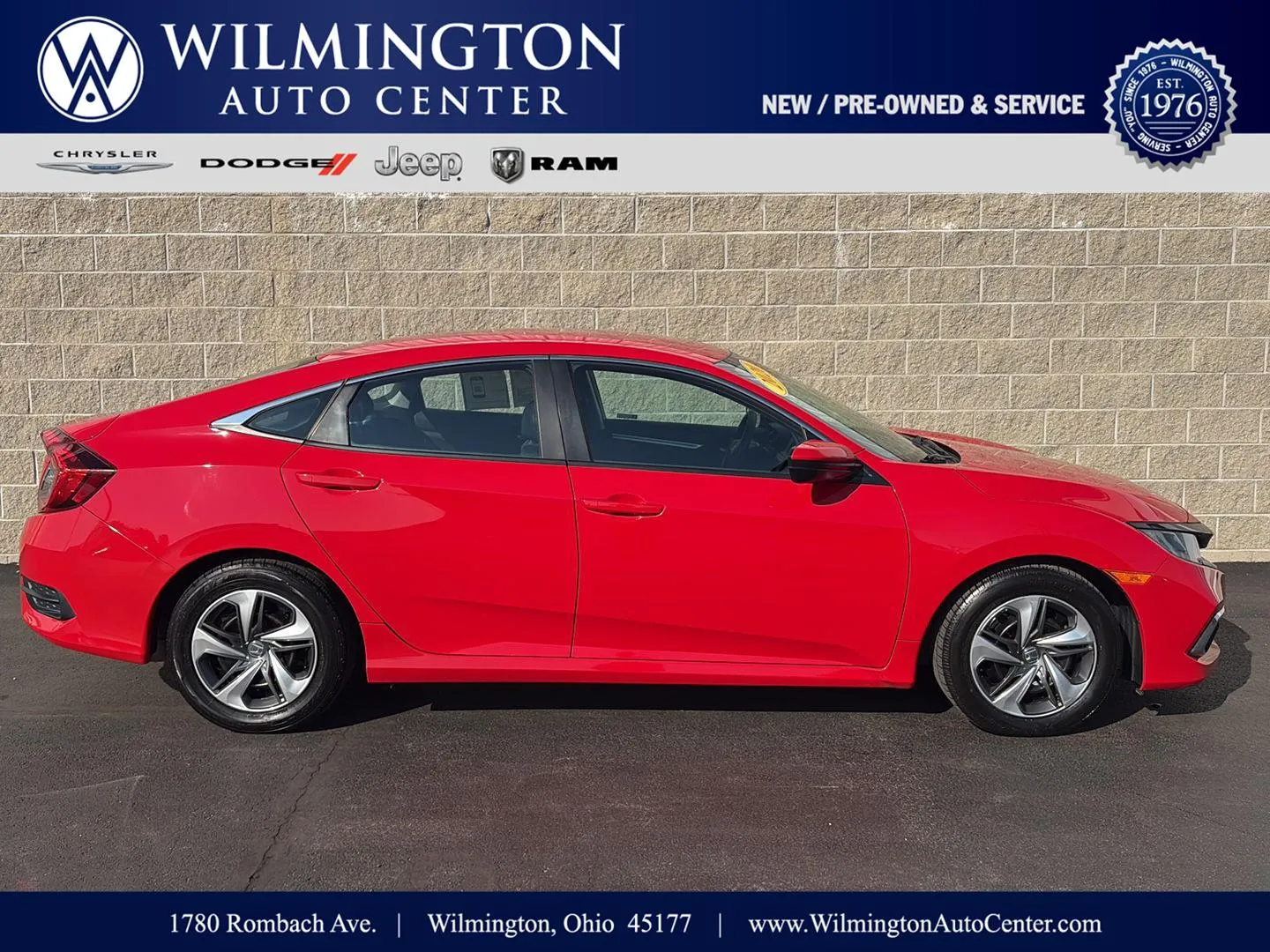 Red 2020 Honda Civic Sedan LX for sale in Wilmington, OH
