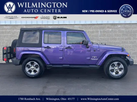 Purple 2017 Jeep Wrangler Unlimited SAHARA for sale in Wilmington, OH