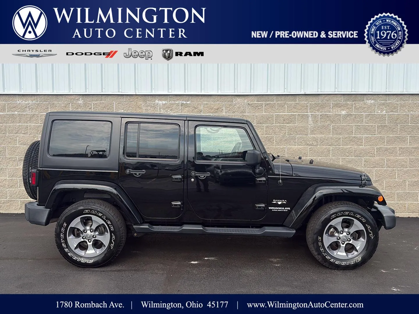 Black 2016 Jeep Wrangler Unlimited Sahara for sale in Wilmington, OH