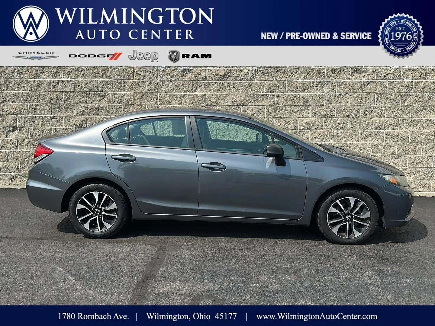 Gray 2013 Honda Civic Sdn EX for sale in Wilmington, OH