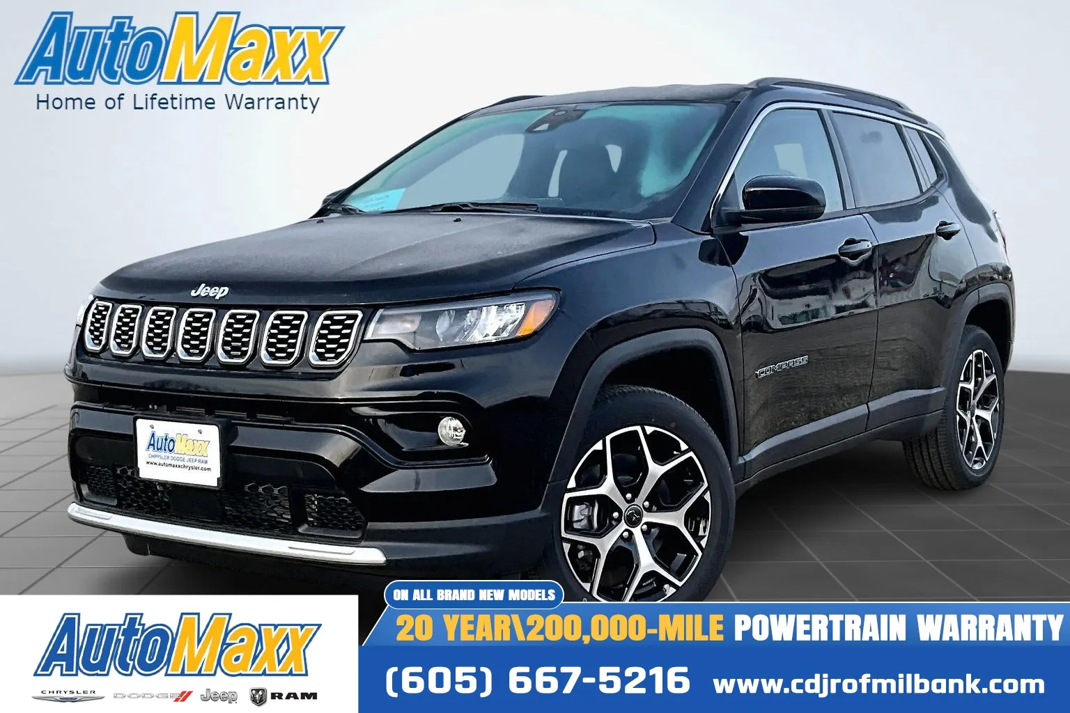 Black 2026 Jeep Compass Limited for sale in Milbank, SD
