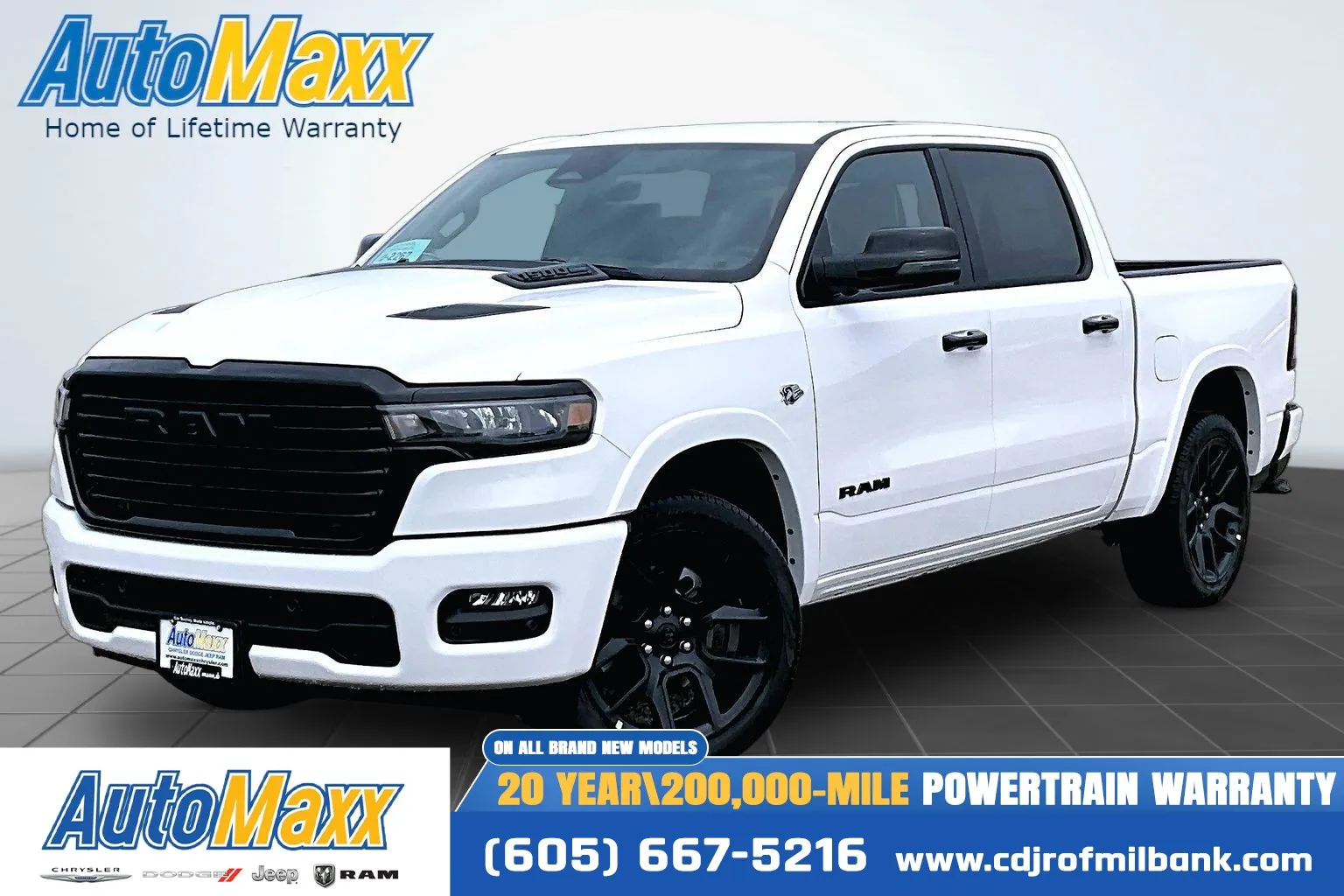 White 2026 Ram 1500 Laramie for sale in Milbank, SD