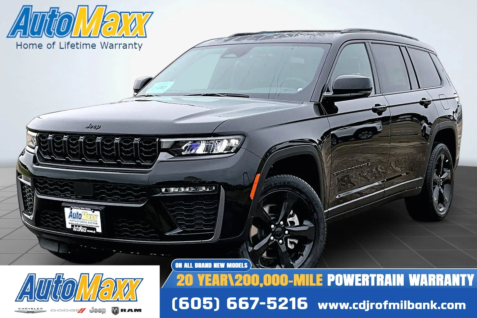 Black 2026 Jeep Grand Cherokee L Limited for sale in Milbank, SD