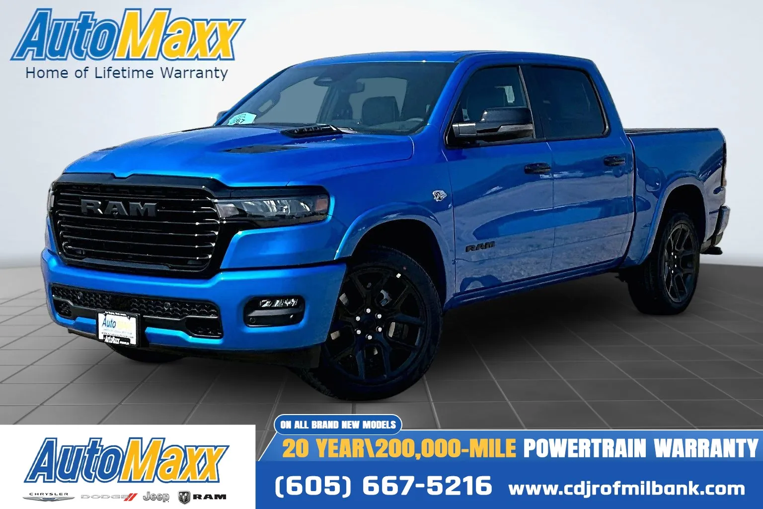 Blue 2026 Ram 1500 Laramie for sale in Milbank, SD
