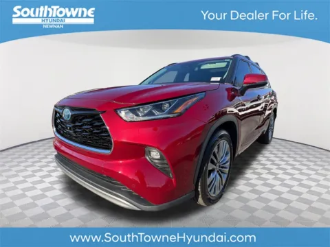 Red 2021 Toyota Highlander Hybrid Platinum for sale in Newnan, GA