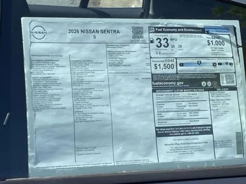 Photos of 2026 Nissan Sentra S for sale in Cumming, GA at Nissan Of Cumming