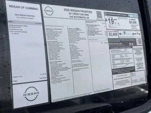 Another view of 2026 Nissan Frontier SV for sale in Cumming, GA at Nissan Of Cumming