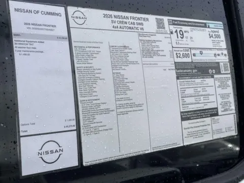 Photos of 2026 Nissan Frontier SV for sale in Cumming, GA at Nissan Of Cumming