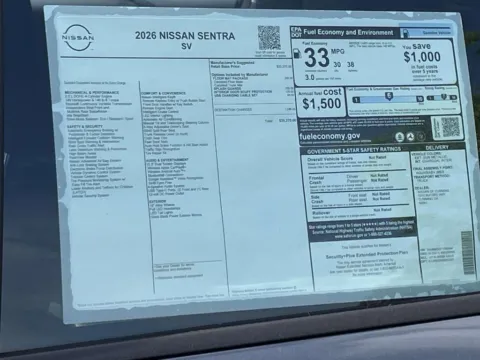 Photos of 2026 Nissan Sentra SV for sale in Cumming, GA at Nissan Of Cumming