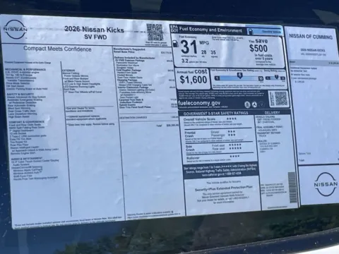 Photos of 2026 Nissan Kicks SV for sale in Cumming, GA at Nissan Of Cumming