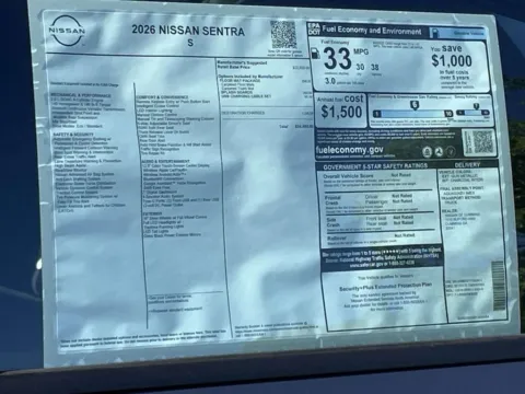 Photos of 2026 Nissan Sentra S for sale in Cumming, GA at Nissan Of Cumming