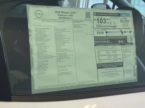 Photos of 2026 Nissan Leaf PLATINUM+ for sale in Cumming, GA at Nissan Of Cumming