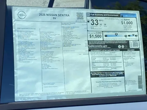 Photos of 2026 Nissan Sentra SV for sale in Cumming, GA at Nissan Of Cumming