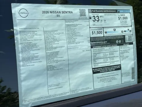 Photos of 2026 Nissan Sentra SV for sale in Cumming, GA at Nissan Of Cumming