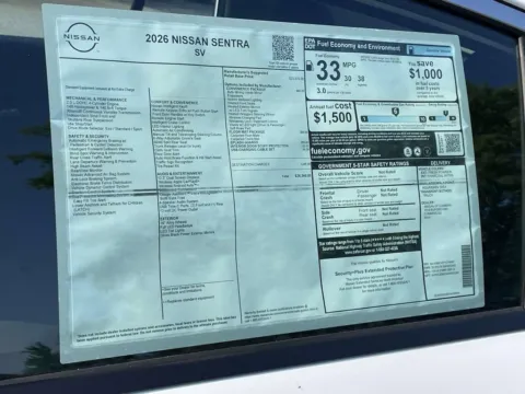 Another view of 2026 Nissan Sentra SV for sale in Cumming, GA at Nissan Of Cumming