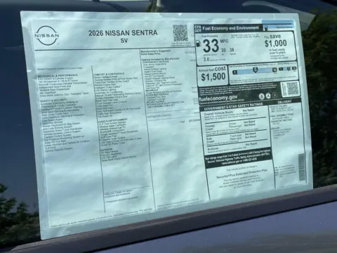 Another view of 2026 Nissan Sentra SV for sale in Cumming, GA at Nissan Of Cumming