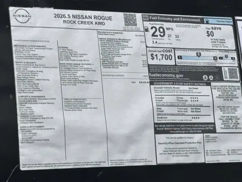 Photos of 2026 Nissan Rogue Rock Creek for sale in Cumming, GA at Nissan Of Cumming