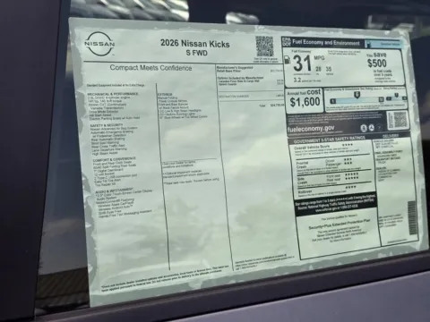 Photos of 2026 Nissan Kicks S for sale in Cumming, GA at Nissan Of Cumming