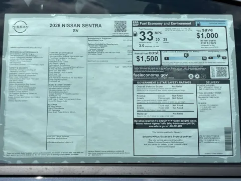 Photos of 2026 Nissan Sentra SV for sale in Cumming, GA at Nissan Of Cumming