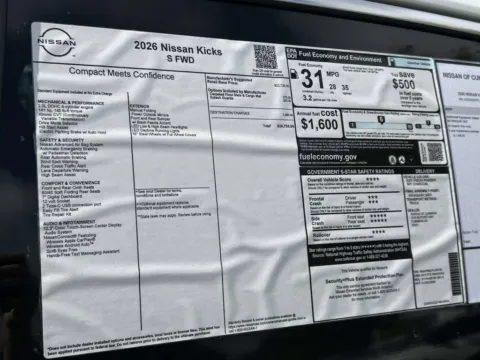 Photos of 2026 Nissan Kicks S for sale in Cumming, GA at Nissan Of Cumming