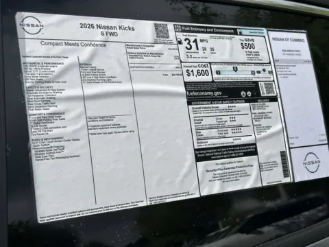 Photos of 2026 Nissan Kicks S for sale in Cumming, GA at Nissan Of Cumming