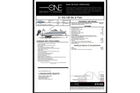 Photos of 2026 Chaparral 21 SSi Ski & Fish OB for sale in Charleston, SC at Longshore Boats Charleston