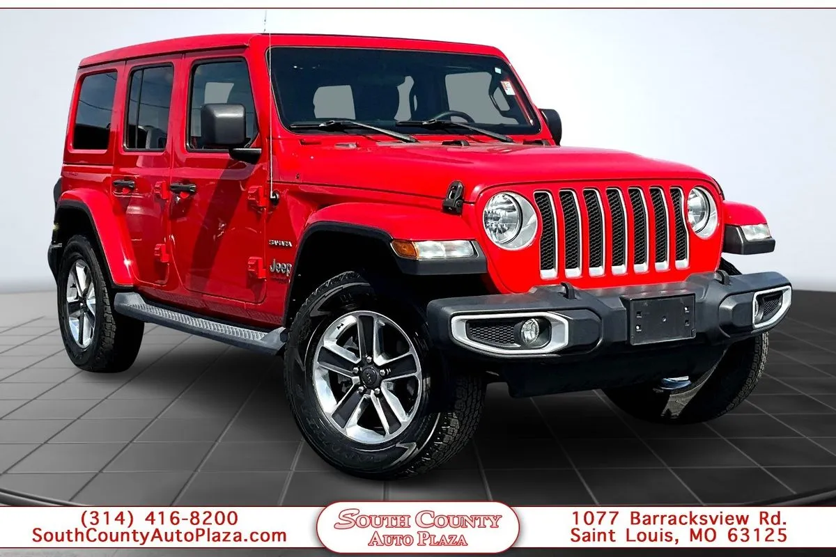 Red 2019 Jeep Wrangler Unlimited Sahara for sale in St. Louis, MO