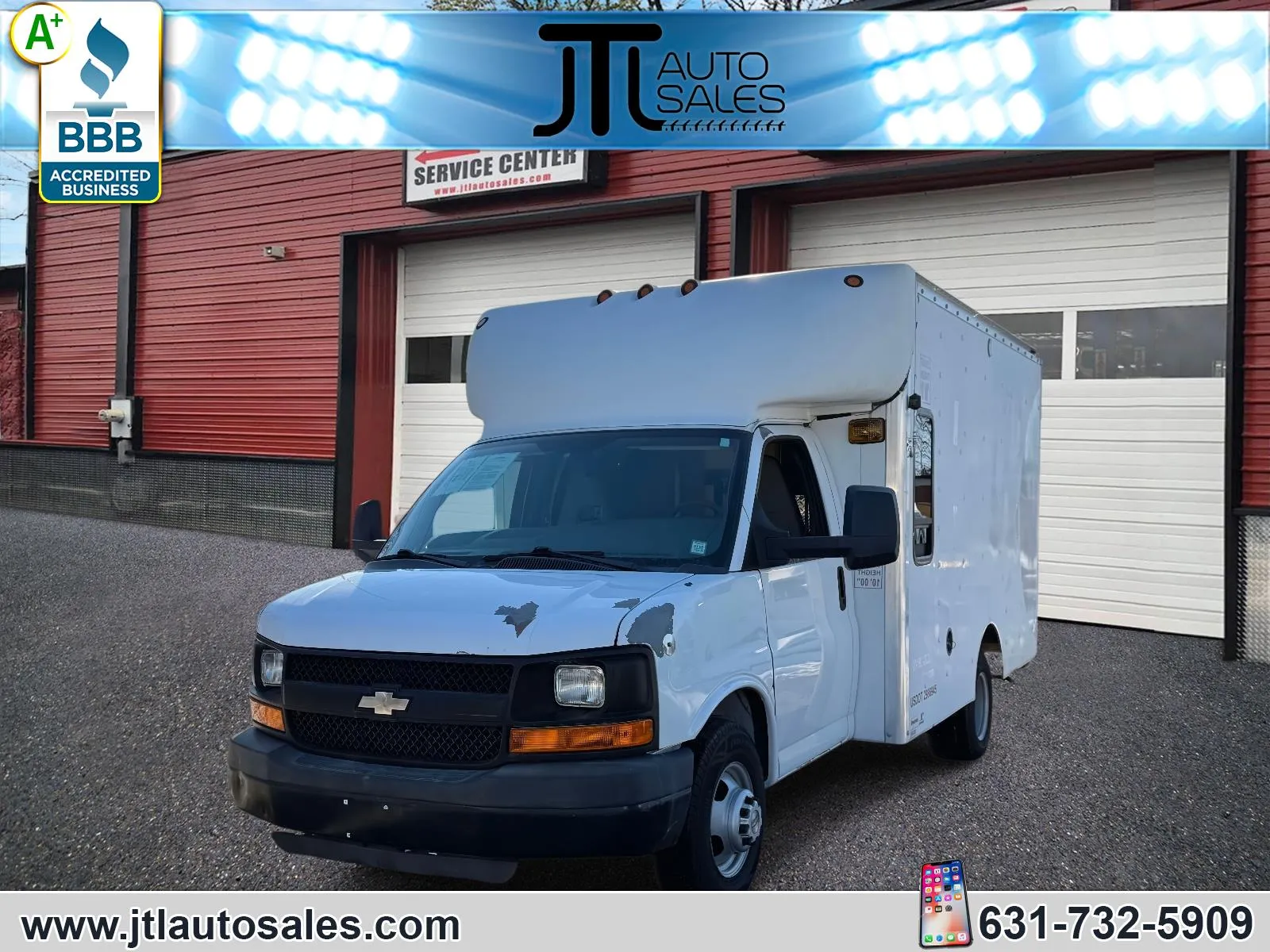 White 2011 Chevrolet Express Commercial Cutaway RWD 3500 139 WB Work Van for sale in Selden, NY